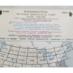 Washington sectional aeronautical chart 1992